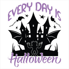 Every Day Is Halloween  Fanny Halloween T-shirt Design
