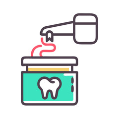 Colorful toothpaste dispensing system dental care illustration graphic design