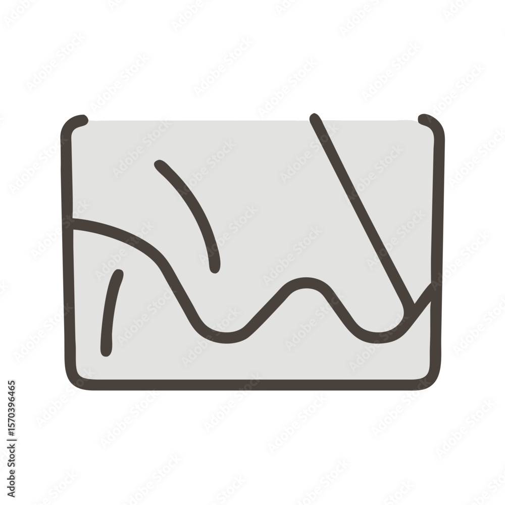 Poster abstract flowing lines on rectangular shape with white background