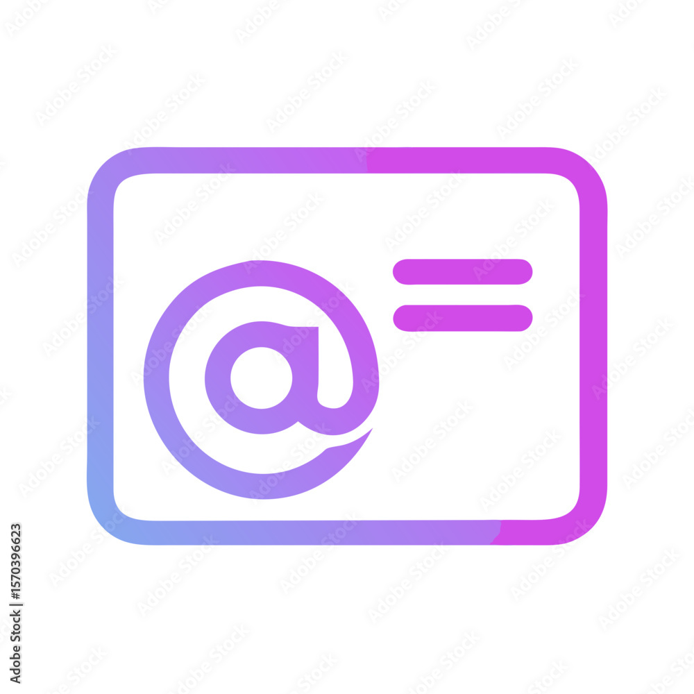 Poster abstract email icon with gradient on white background