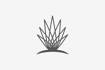 Thin line art flower geometric logo