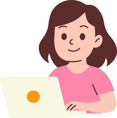 Woman Working Using Her Laptop