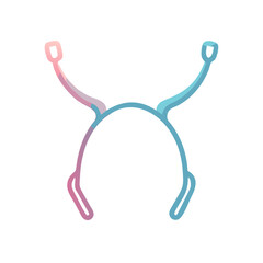 Headband outlined with blue and pink gradient on White