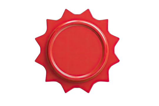 Red starburst badge