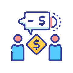 Financial discussion flat design illustration on a White Background