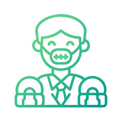 A person wearing a mask flat vector icon illustration