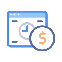 Webpage interface, time management and financial planning concept illustration