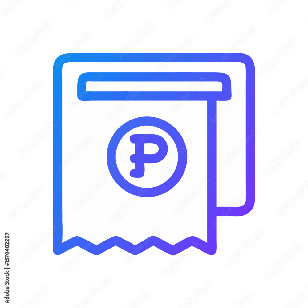 Poster minimalistic payment receipt graphic with gradient and rounded corners