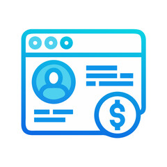 Digital financial profile vector icon for web design