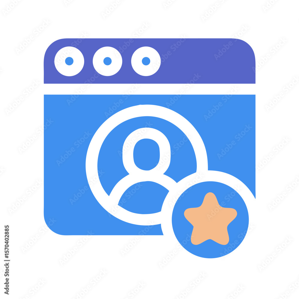 Poster web page with profile and favorite icon design