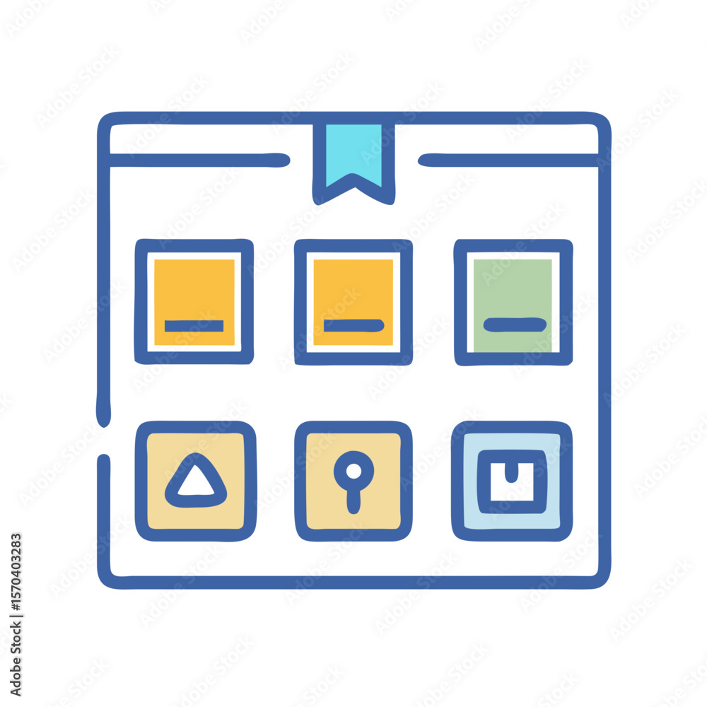 Poster a web interface icon with file storage organization scheme