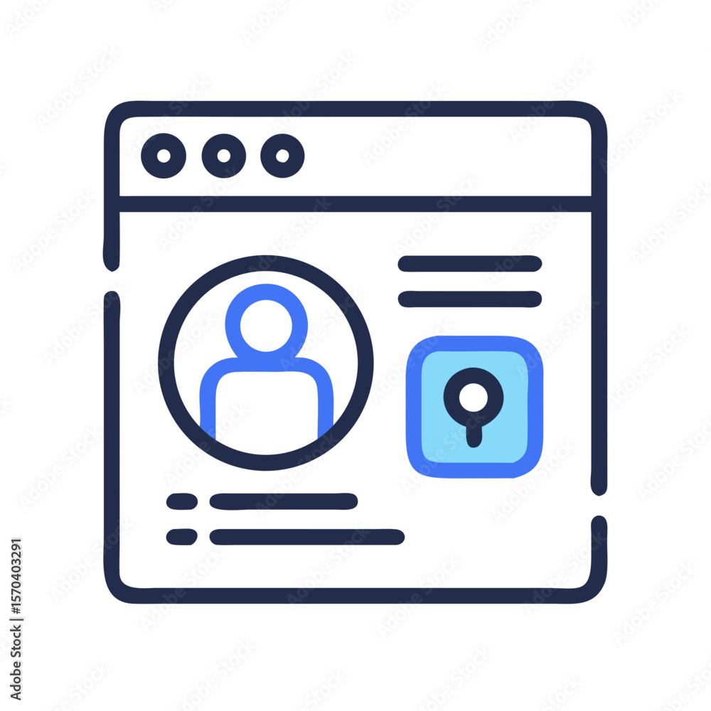 Poster profile page illustration showing user identity and preferences icon