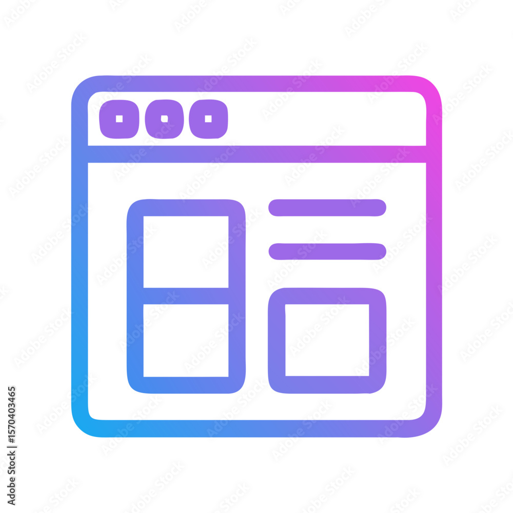 Poster gradient browser window icon for web design templates