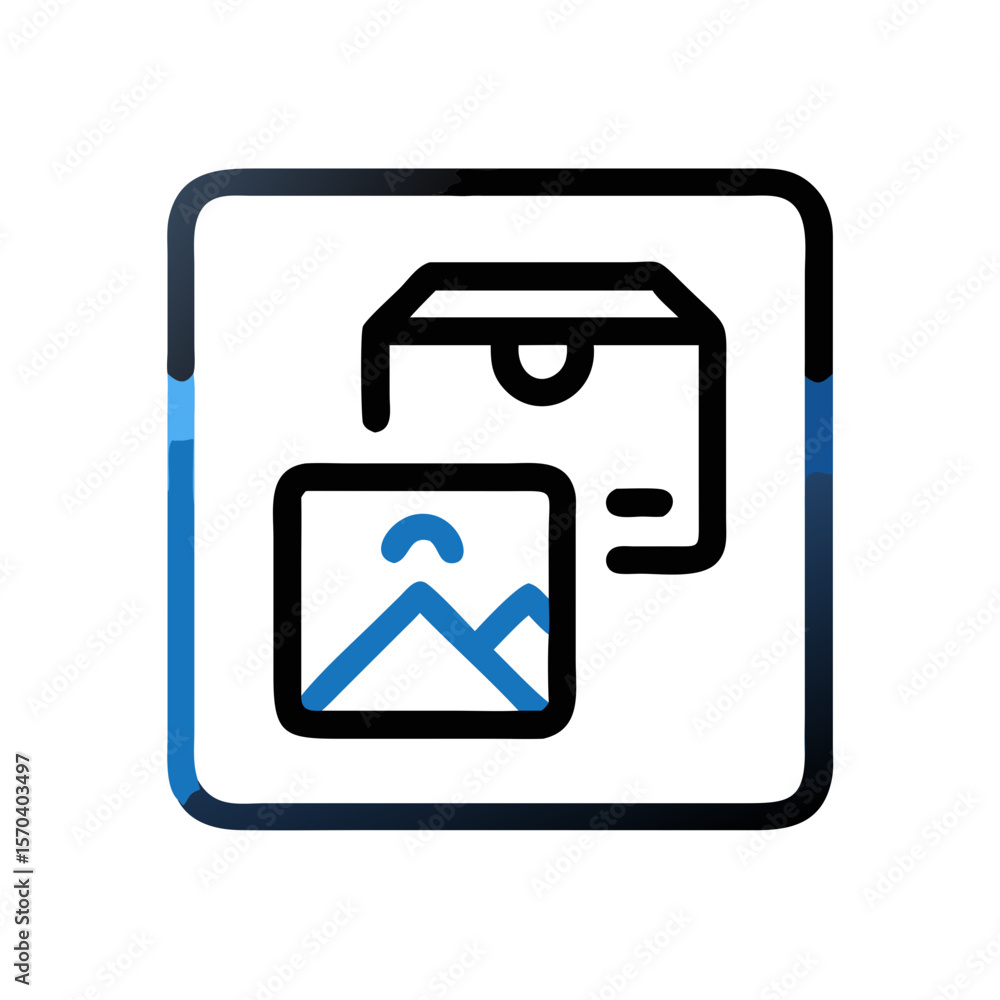 Poster image file icon with landscape placeholder design element