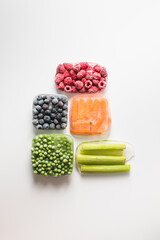 Frozen Mixed Vegetables and Berries – Peas, Carrots, Blueberries, Raspberries, Celery