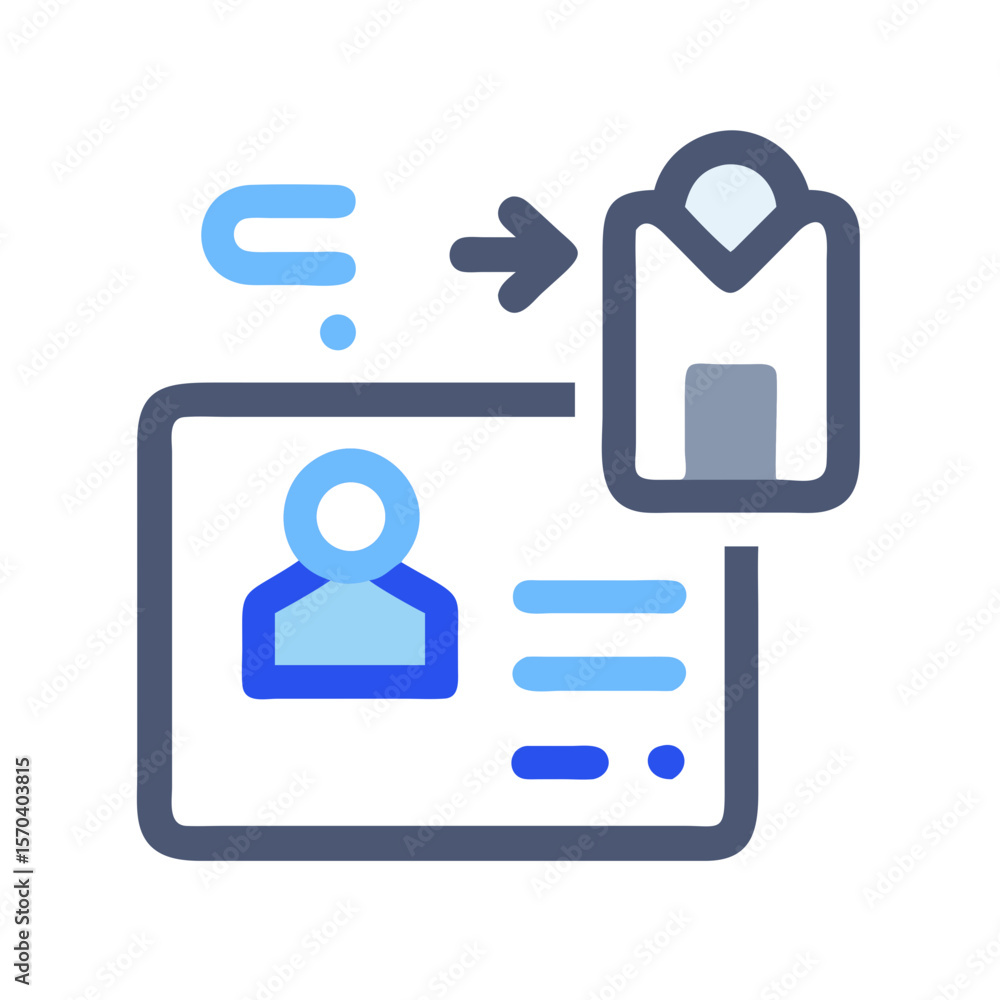 Aufkleber user profile authorization access with identification badge graphic