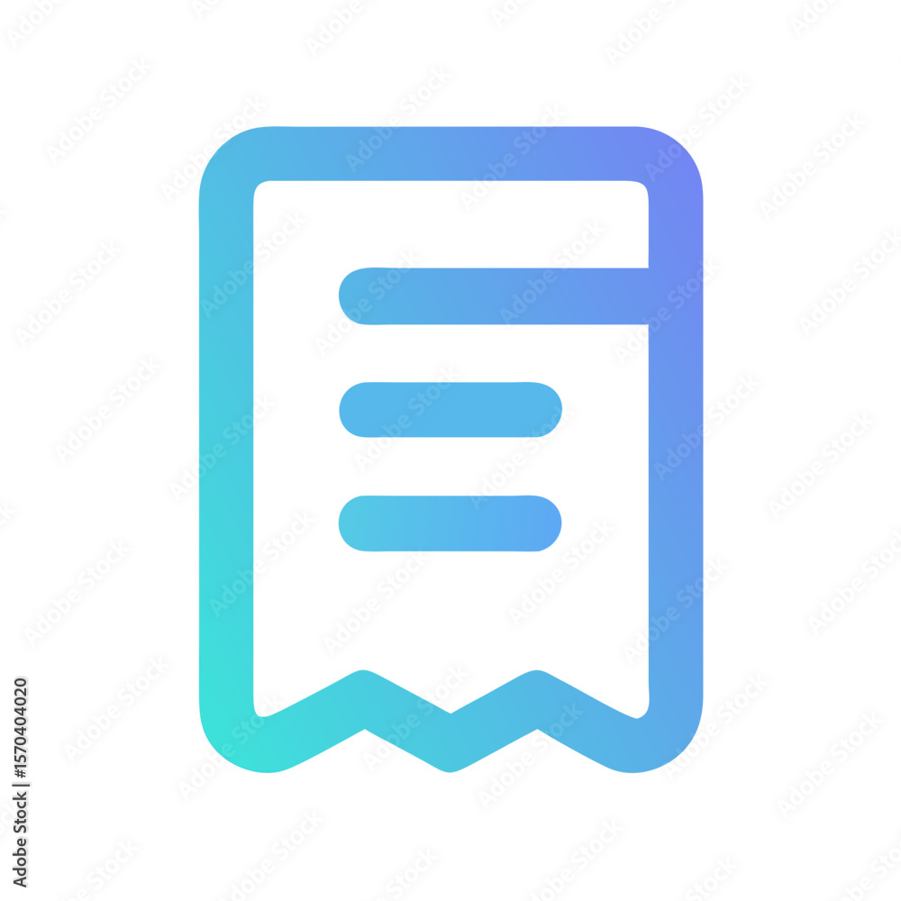 Poster modern invoice icon with smooth gradient on white background
