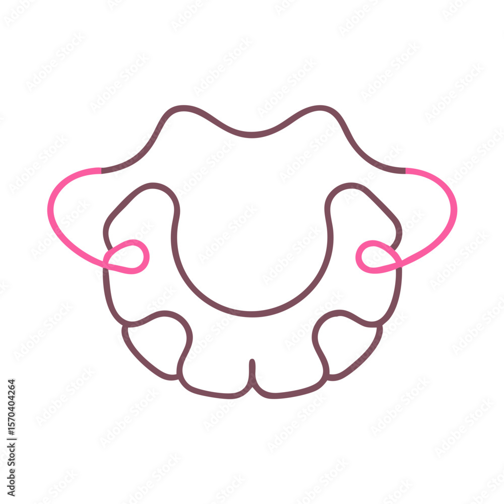 Poster abstract organic shape design with continuous curved line art