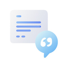Modern message and communication icon concept with quote symbol