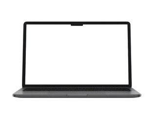 Modern Gray Laptop with Blank Screen, Ready for Mockups