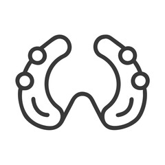 Abstract geometric design: two curved shapes with circular ornaments