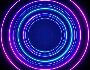 Neon circles on dark background