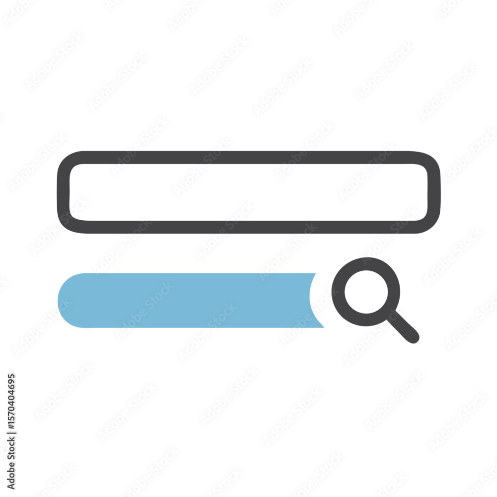 Poster website search bar element in flat design style, vector