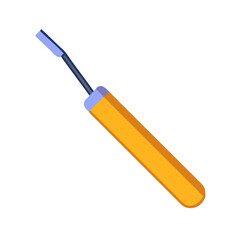Illustration of an angled screwdriver on a White Background