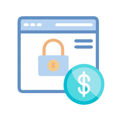 Secure online payment icon flat style digital finance
