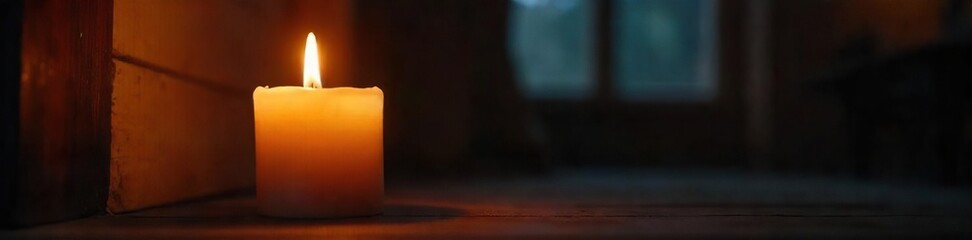 Flickering Candlelight Illuminates Dark Room Warm, Intimate, and Mysterious Ambiance