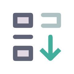 Data sort descending flat icon with geometric shapes