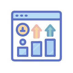 Digital data analytics dashboard demonstrating business growth and progress