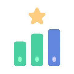 Bar chart with a star signifying highest value