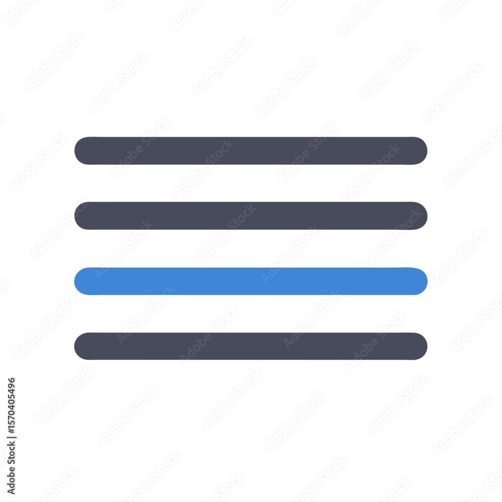 Poster simple menu symbol with line highlight on white background