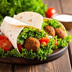 Falafel wraps with fresh vegetables (1)