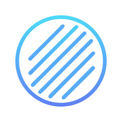 Gradient Blue Striped Circle Icon on White Background