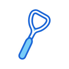 Blue bottle opener isolated on a White Background