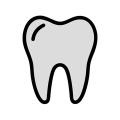 Single flat tooth illustration on a contrasting background