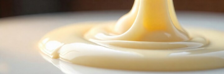 Creamy Liquid Cascading Luscious Swirls and Textures of Decadent Melting Cream