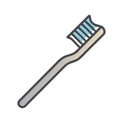 Single toothbrush with gray handle and blue bristles design