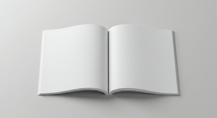 Open Blank Magazine Mockup on a Gray Surface, Perfect for Design