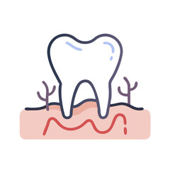 Obraz premium Illustration of dental health, gum line, veins, and tooth