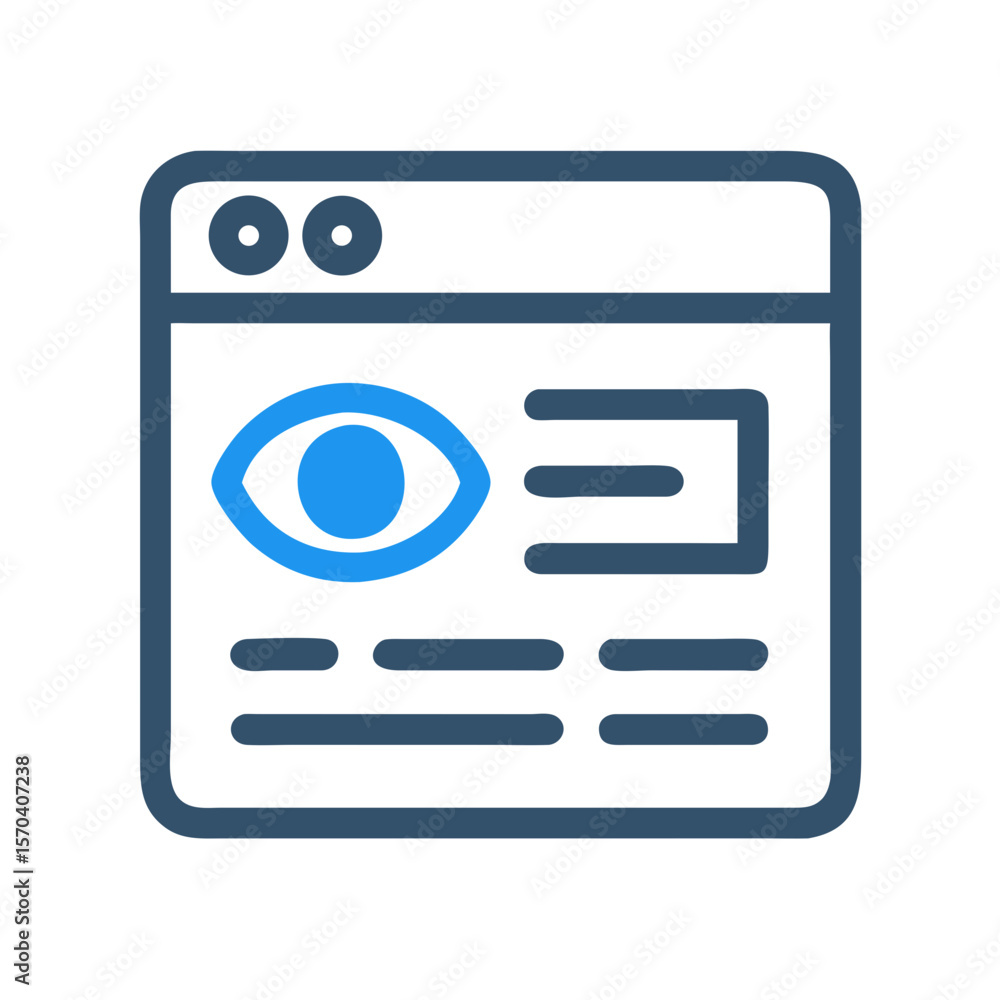 Poster webpage element with eye icon visualizing website analysis report
