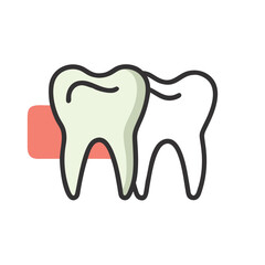 Dental Illustration of White Tooth Beside Black Decayed Tooth