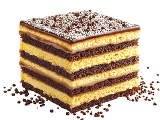 Delicious layered chocolate and vanilla sponge cake with creamy filling and dusted cocoa powder, served as a tempting dessert treat or celebration sweet