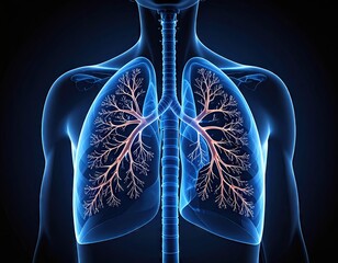 Human lungs anatomy illustration