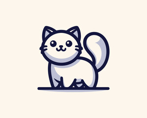 Whimsical cartoon cat vector illustration whimsical