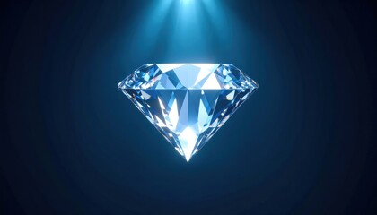 Sparkling Facetted Diamond Against Dark Background