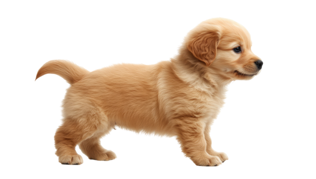 Cute golden retriever puppy, profile view