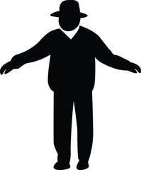 Silhouette Umpire showing Wide Position